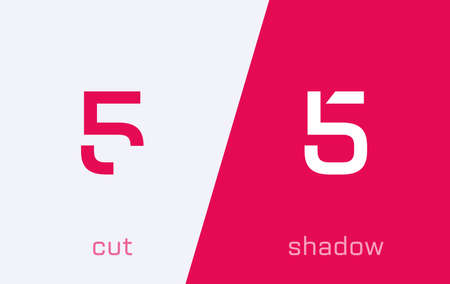 Set of number 5 minimal logo icon design template elementsのイラスト素材