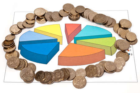 schedule growth and small coinsの写真素材