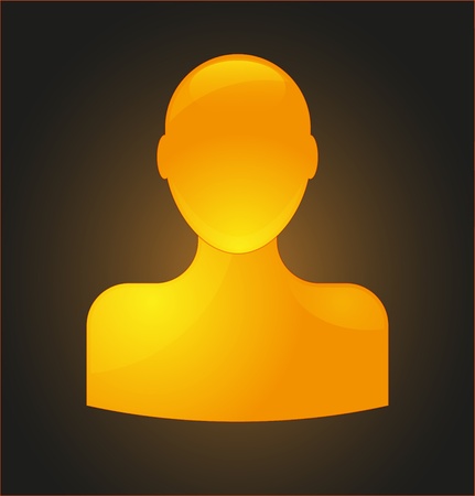 Orange glossy user iconのイラスト素材