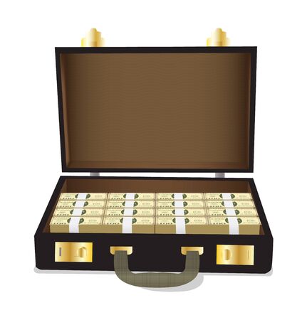 Case with dollarsの写真素材