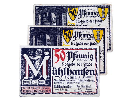 old German pre-war money  1918-1924 year  crisis  Held notesのeditorial素材