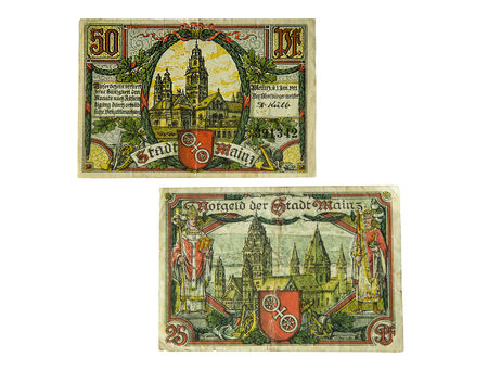 old German pre-war money  1918-1924 year  crisis  Held notesのeditorial素材