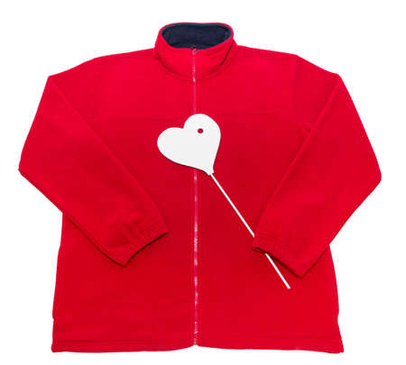 clothing, stylish sweatshirt for men, red, sports, warm, white background, isolated
