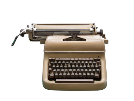 old typewriter on a white background, retro style, vintageの写真素材