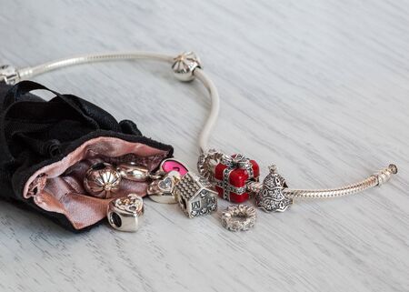 Women's Bracelet, Charms close-up, jewelry, decorationの写真素材