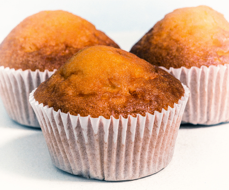 sweet muffins on a white background, retro style, close up, macroの写真素材