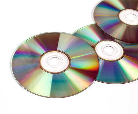 CDs / DVDs isolated on white background, technologiesの写真素材