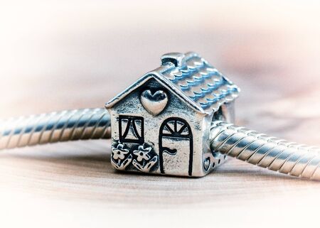 jewelry bracelet female on a white background, modern fashion, amulets, jewelry, macro, retro styleの写真素材