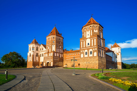 Mir Castle, Belarus - August 23, 2016: Medieval architecture, heritage, history,のeditorial素材