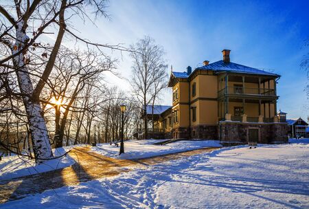 old manor in Loshitsa park Minsk, Belarus, winter, January 9, 2017, editorialのeditorial素材