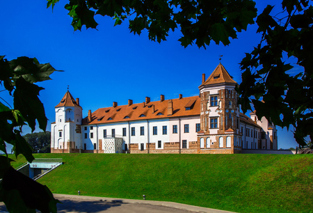 Mir Castle, Belarus - August 6, 2016: Medieval architecture, heritage, history, editorial. 06.08.2016のeditorial素材