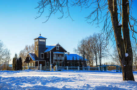 old manor in Loshitsa park Minsk, Belarus, winter, January 8, 2017, editorial
のeditorial素材