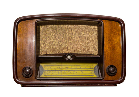 old radio on white background. isolated, retro styleの写真素材