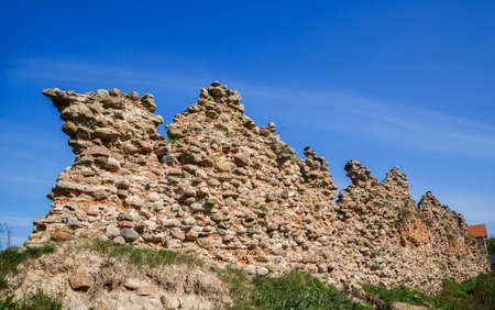 Crevo Castle. Ruins of a medieval castle. Grodno region, Belarus.のeditorial素材