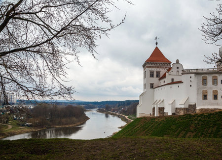 Grodno, Belarus, 04/17/2021, Old castle, ancient monument. editorialのeditorial素材