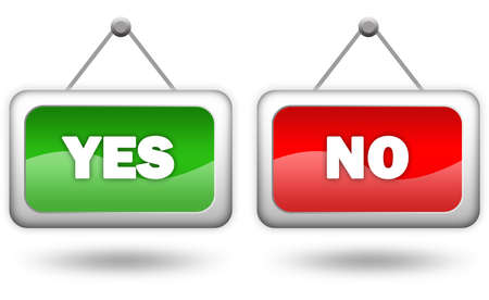 Yes and noの写真素材