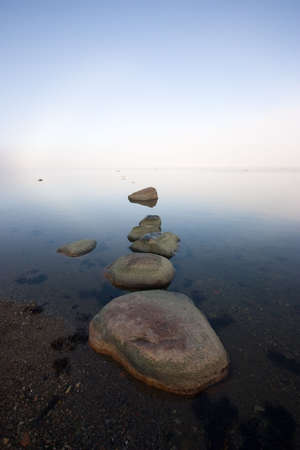 Foggy sea at early morningの写真素材