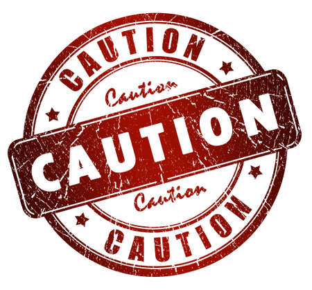 Caution stampの写真素材