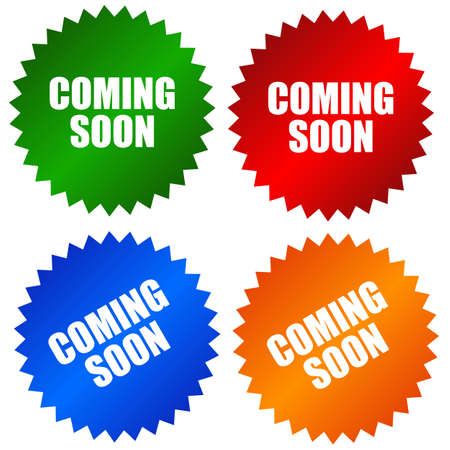 Coming soon stickers setの写真素材
