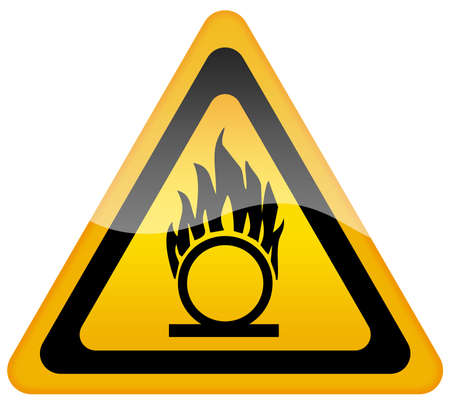Flammable gas oxygen warning signの写真素材