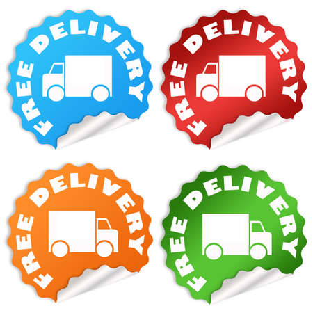 Free delivery stickersの写真素材