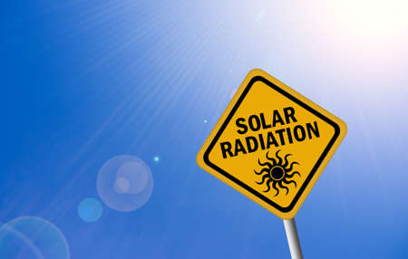 Solar radiation warning signの写真素材