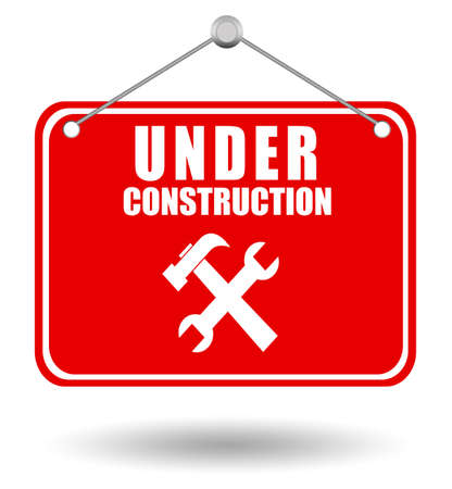 Under construction signboardの写真素材