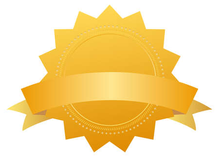Blank award medal with ribbonの写真素材