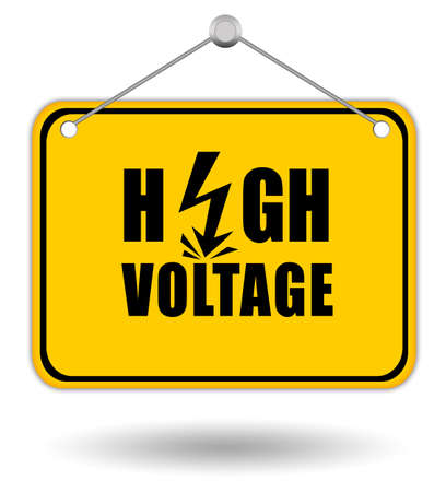 High voltage signboardの写真素材