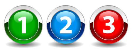 Numbers button, vector illustrationのイラスト素材