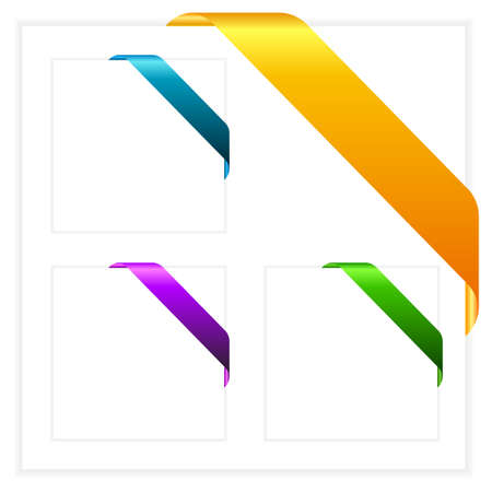 Vector corner ribbons setのイラスト素材