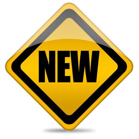 New sign on white backgroundの写真素材