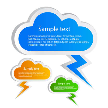 Vector cloud stickers setのイラスト素材