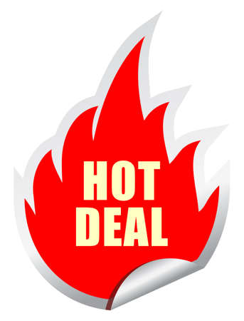 Hot deal vector stickerのイラスト素材