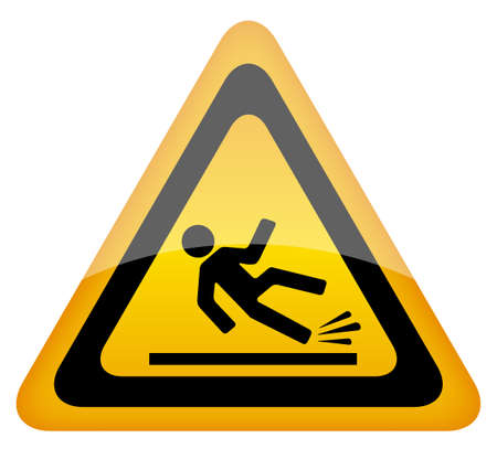 Wet floor warning sign illustrationのイラスト素材