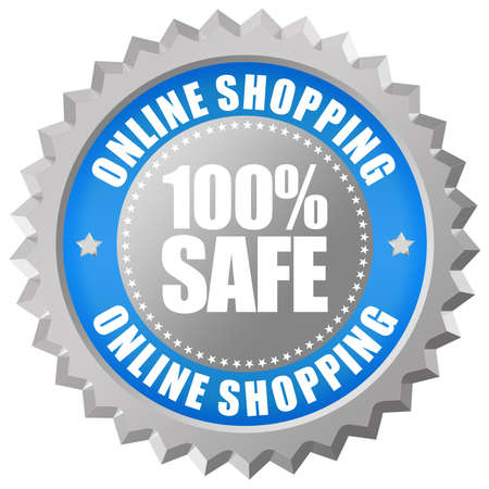 Safe online shopping emblemの写真素材