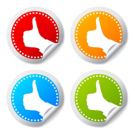 Thumb up stickers setのイラスト素材