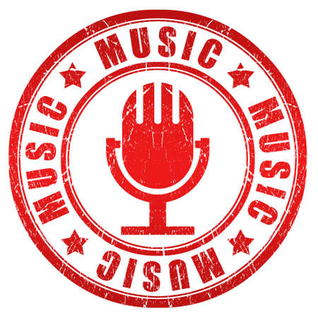 Music red stampの写真素材