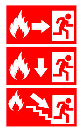 Fire danger signs setのイラスト素材