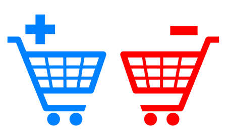Add and remove shopping carts illustrationのイラスト素材