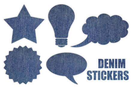 Denim stickers setの写真素材