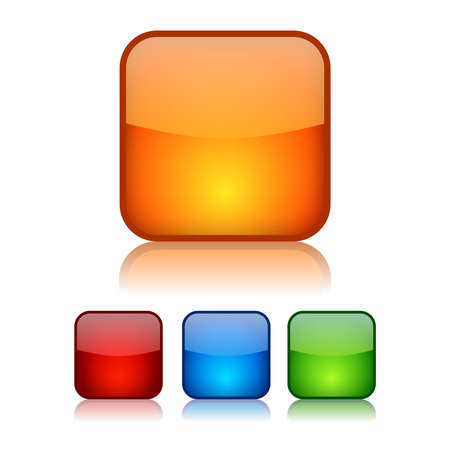 Vector square glassy buttonsのイラスト素材