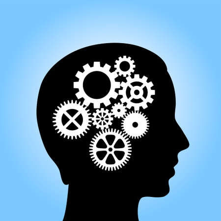 Head with gears, vector illustrationのイラスト素材