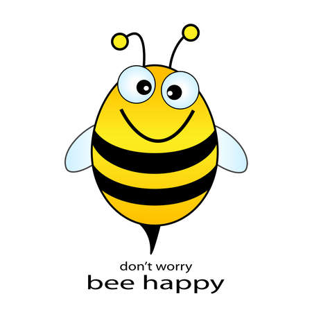 Bee happy  illustrationのイラスト素材
