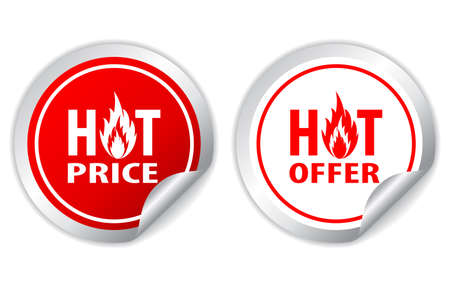 Hot offer stickersのイラスト素材