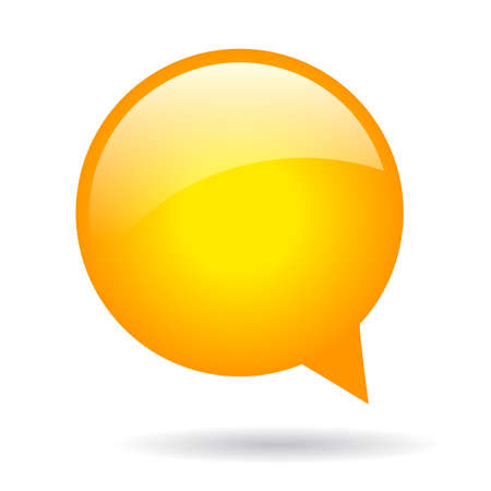 Orange round speech bubbleのイラスト素材