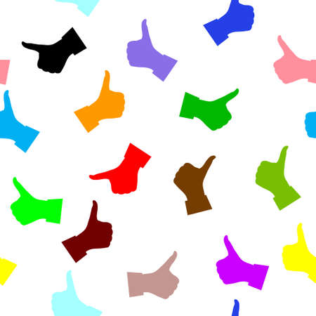 Seamless vector pattern, thumb upのイラスト素材