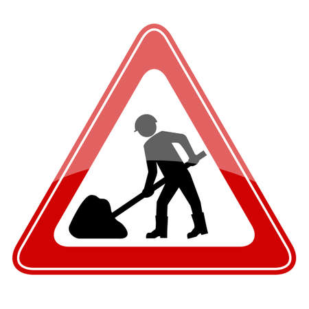 Vector road works signのイラスト素材
