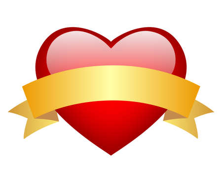 red glass heartのイラスト素材