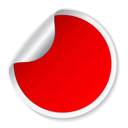 Vector red round stickerのイラスト素材